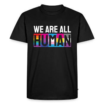 Nous sommes tous humains LGBTQIA - T-shirt Premium bio Homme - noir - Devant - Nico (187cm)
