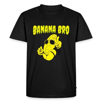 Banana Bro – Une banane fraîche avec du style - T-shirt Premium bio Homme - noir - Devant - Nico (187cm)