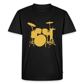 Pop Art Drummer. Drumming Kit. Rock 'N' Roll Gifts - Men's Premium Organic T-Shirt - black - Front - Nico (187cm)