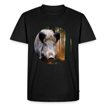 Hunting Hunter Wild Boar DEer Hunting - Men's Premium Organic T-Shirt - black - Front - Nico (187cm)
