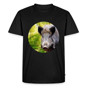 Hunting Hunter Wild Boar DEer Hunting - Men's Premium Organic T-Shirt - black - Front - Nico (187cm)