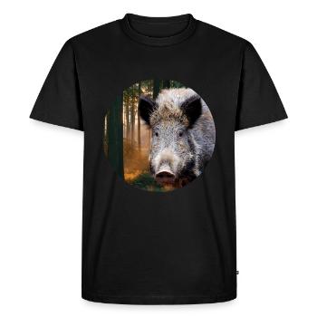 Hunting Hunter Wild Boar DEer Hunting - Men's Premium Organic T-Shirt - black - Front - Nico (187cm)