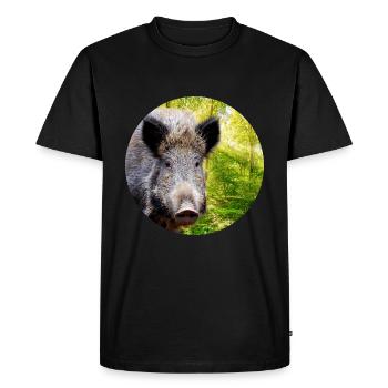 Hunting Hunter Wild Boar DEer Hunting - Men's Premium Organic T-Shirt - black - Front - Nico (187cm)