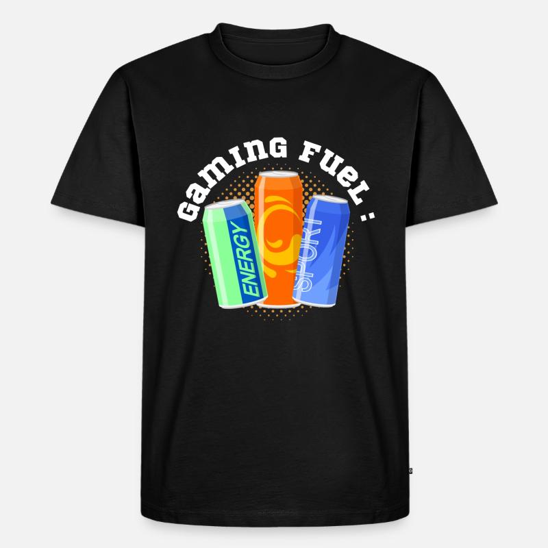 Gaming Fuel Energy Drinks - Männer Premium Bio T-Shirt - Schwarz