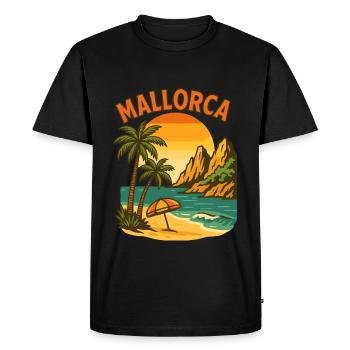 Mallorca Retro Summer Design - Men's Premium Organic T-Shirt - black - Front - Nico (187cm)