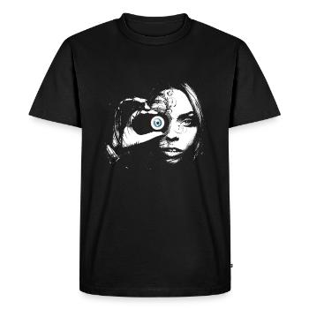 I can see you - Men's Premium Organic T-Shirt - black - Front - Nico (187cm)