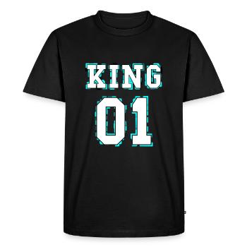 King - Queen Couple Design - Men's Premium Organic T-Shirt - black - Front - Nico (187cm)