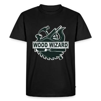 Woodworking Wood Wizard - Men's Premium Organic T-Shirt - black - Front - Nico (187cm)
