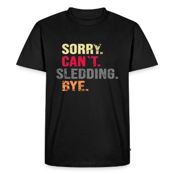 Luge Luge Balade en traîneau Piste de luge - T-shirt Premium bio Homme - noir - Devant - Nico (187cm)