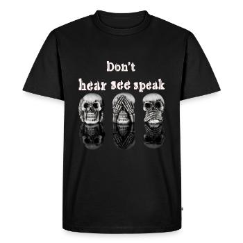 Trio du Crâne Entendez Seh parler - T-shirt Premium bio Homme - noir - Devant - Nico (187cm)