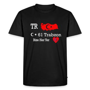 61 Trabzon Bize Her Yer TS - T-shirt Premium bio Homme - noir - Devant - Nico (187cm)