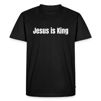 Jesus is King Christian Faith Church of Jesus i - Men's Premium Organic T-Shirt - black - Front - Nico (187cm)