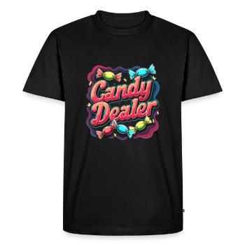 marchand de bonbons fabricant de bonbons amour doux - T-shirt Premium bio Homme - noir - Devant - Nico (187cm)