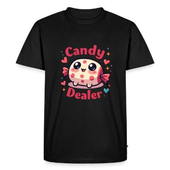 marchand de bonbons fabricant de bonbons amour doux - T-shirt Premium bio Homme - noir - Devant - Nico (187cm)