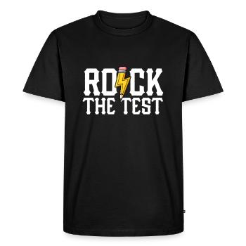 Rock The Test Drôle Journée de test Motivation The Test - T-shirt Premium bio Homme - noir - Devant - Nico (187cm)