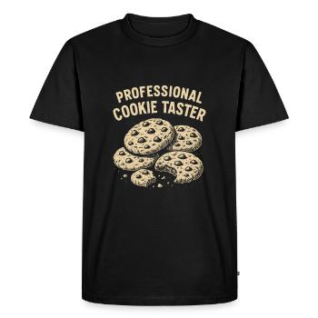 Dégustateur de cookies professionnel - T-shirt Premium bio Homme - noir - Devant - Nico (187cm)