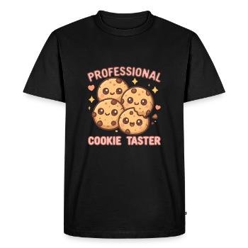 Dégustateur de cookies professionnel - T-shirt Premium bio Homme - noir - Devant - Nico (187cm)