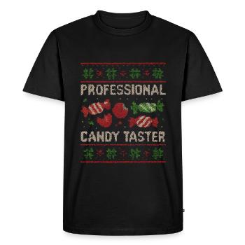 Dégustation de bonbons professionnelle Bonbons de Noël - T-shirt Premium bio Homme - noir - Devant - Nico (187cm)
