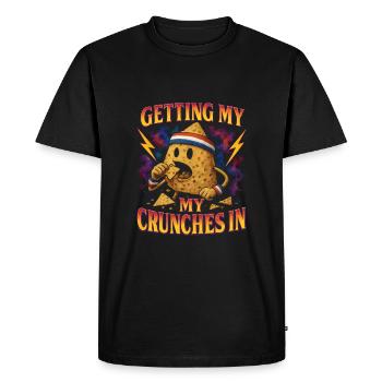 Mes crunchs de gym font du chi amusant - T-shirt Premium bio Homme - noir - Devant - Nico (187cm)