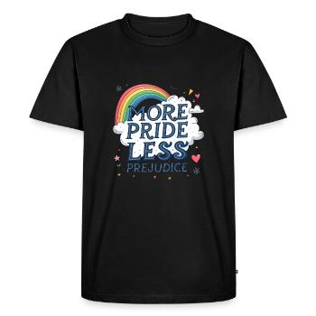 Plus d’orgueil Moins de préjugés Arc-en-ciel Fierté Mon - T-shirt Premium bio Homme - noir - Devant - Nico (187cm)