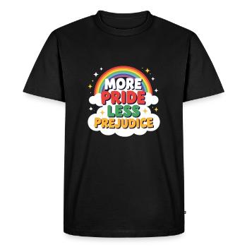 Plus d’orgueil Moins de préjugés Arc-en-ciel Fierté Mon - T-shirt Premium bio Homme - noir - Devant - Nico (187cm)