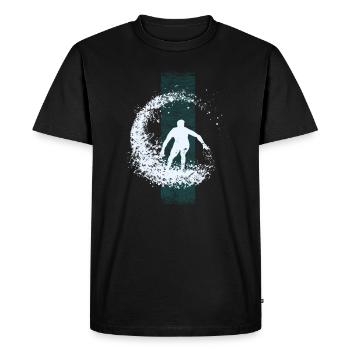 Surfer on the wave - Men's Premium Organic T-Shirt - black - Front - Nico (187cm)