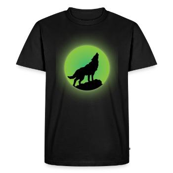 Wolf Glow - Men's Premium Organic T-Shirt - black - Front - Nico (187cm)