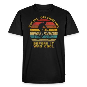 Retro Vélo de course Social Distance Before It Was Cool - T-shirt Premium bio Homme - noir - Devant - Nico (187cm)