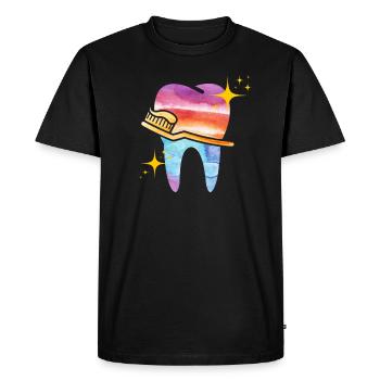 Dentiste Hygiéniste dentaire Assistant dentaire Hygiène - T-shirt Premium bio Homme - noir - Devant - Nico (187cm)