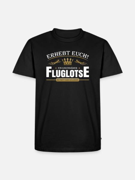 Fluglotse - Männer Premium Bio T-Shirt - Schwarz