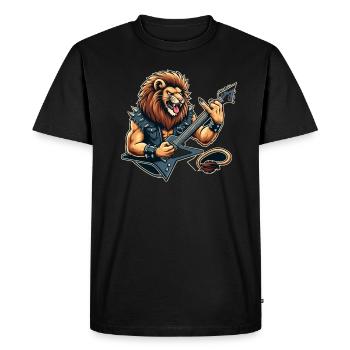 Lion à bascule - T-shirt Premium bio Homme - noir - Devant - Nico (187cm)