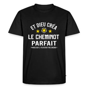 Super cheminot cadeau drôle humour homme - T-shirt Premium bio Homme - noir - Devant - Nico (187cm)