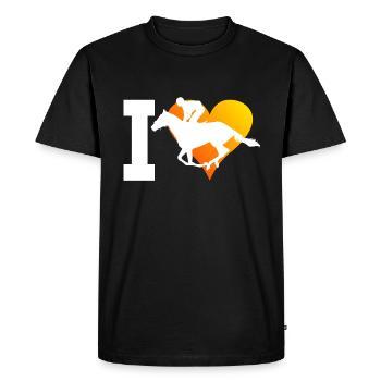 Équitation Saut d'obstacles Équitation Équitation Équitation - T-shirt Premium bio Homme - noir - Devant - Nico (187cm)