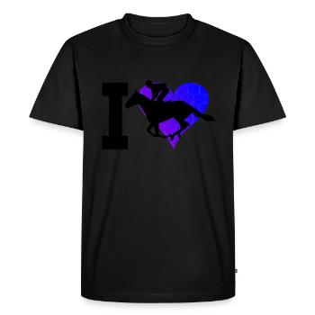 Équitation Course Équitation Saut d'obstacles - T-shirt Premium bio Homme - noir - Devant - Nico (187cm)