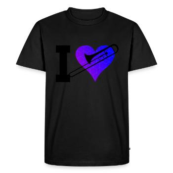 Tromboniste Tromboniste Dames Trombone Trombone Trombonistes - T-shirt Premium bio Homme - noir - Devant - Nico (187cm)