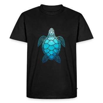 Tortue de mer tortue animal sous l'eau - T-shirt Premium bio Homme - noir - Devant - Nico (187cm)