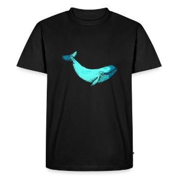 Baleine baleine bleue baleine - T-shirt Premium bio Homme - noir - Devant - Nico (187cm)