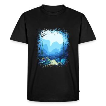 underwater aquarium sea ocean lake coral - Men's Premium Organic T-Shirt - black - Front - Nico (187cm)
