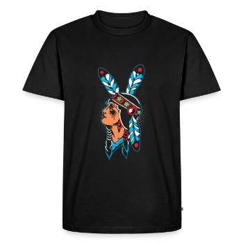 Native American Native American ornements de plumes - T-shirt Premium bio Homme - noir - Devant - Nico (187cm)