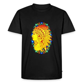 Native American Feather Native America - Men's Premium Organic T-Shirt - black - Front - Nico (187cm)
