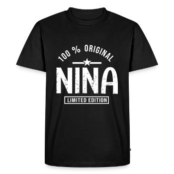 Nina shirt personnalisé prénom nina - T-shirt Premium bio Homme - noir - Devant - Nico (187cm)