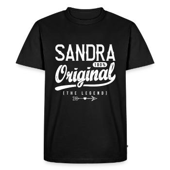 Sandra shirt personnalisé prénom sandra - T-shirt Premium bio Homme - noir - Devant - Nico (187cm)