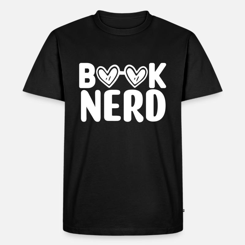 Book Nerd - Männer Premium Bio T-Shirt - Schwarz