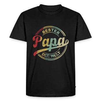 Bester Papa der Welt. - Männer Premium Bio T-Shirt - Schwarz - Vorne - Nico (187cm)