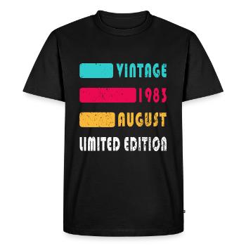 August 1983 Anniversary August 1983 August - Men's Premium Organic T-Shirt - black - Front - Nico (187cm)