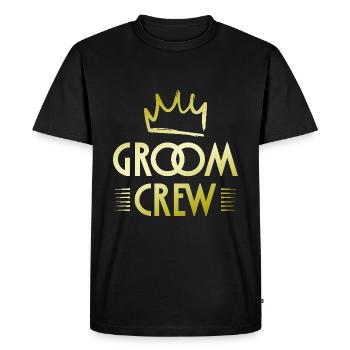 Groom Crew - Men's Premium Organic T-Shirt - black - Front - Nico (187cm)