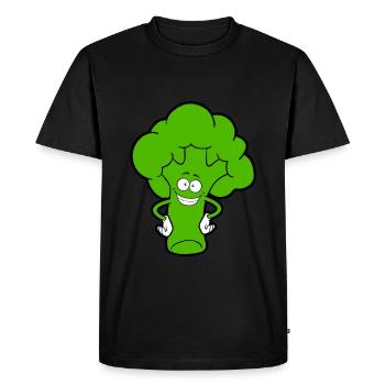 Broccoli Funny vegetables - Men's Premium Organic T-Shirt - black - Front - Nico (187cm)