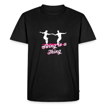 Danse Danse Danseur Swing Danse couple rock and roll - T-shirt Premium bio Homme - noir - Devant - Nico (187cm)