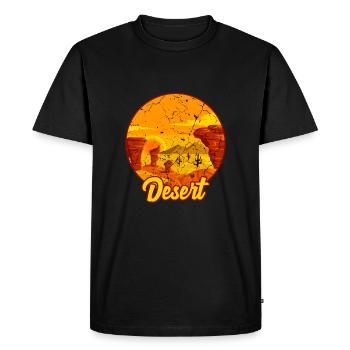 Soleil de cactus du désert - T-shirt Premium bio Homme - noir - Devant - Nico (187cm)
