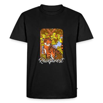 Forêt tropicale Tiger Protection de l'environnement Nature Jungle - T-shirt Premium bio Homme - noir - Devant - Nico (187cm)
